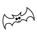 Glow in the Dark Black Bat Temporary Tattoo (2"x2")